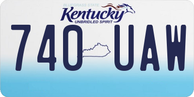 KY license plate 740UAW