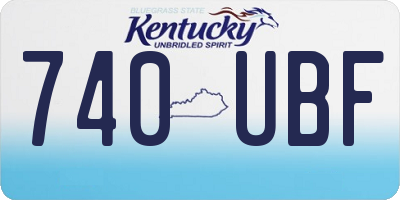 KY license plate 740UBF