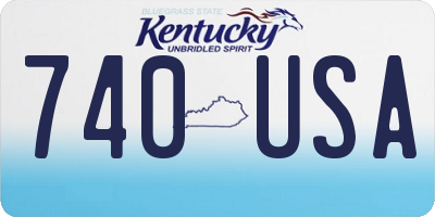 KY license plate 740USA