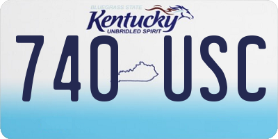 KY license plate 740USC