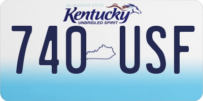 KY license plate 740USF