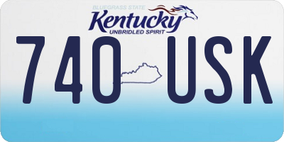KY license plate 740USK