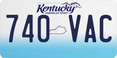 KY license plate 740VAC