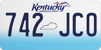 KY license plate 742JCO