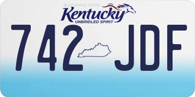 KY license plate 742JDF