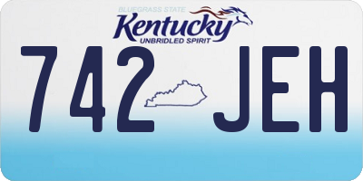 KY license plate 742JEH