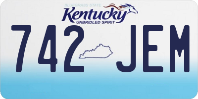 KY license plate 742JEM