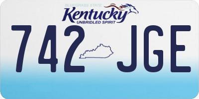 KY license plate 742JGE