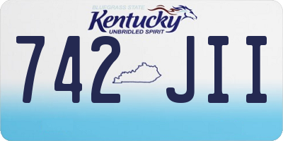 KY license plate 742JII