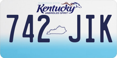 KY license plate 742JIK