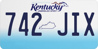 KY license plate 742JIX