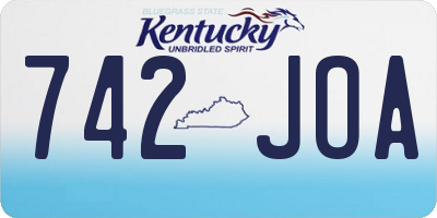 KY license plate 742JOA