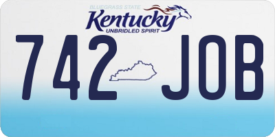 KY license plate 742JOB
