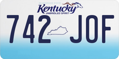 KY license plate 742JOF