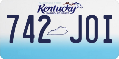 KY license plate 742JOI