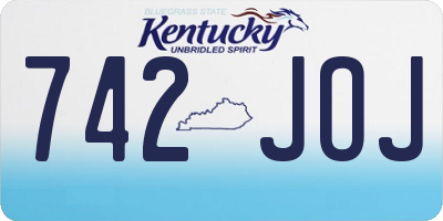 KY license plate 742JOJ
