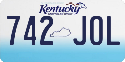 KY license plate 742JOL