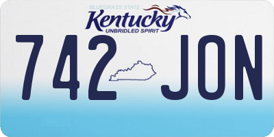 KY license plate 742JON