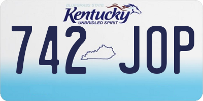 KY license plate 742JOP