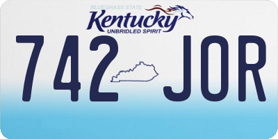 KY license plate 742JOR