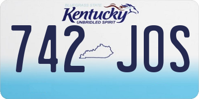 KY license plate 742JOS
