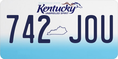 KY license plate 742JOU