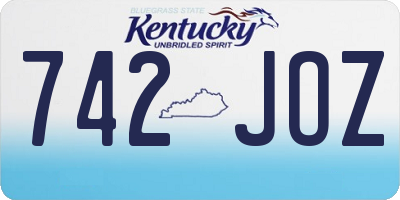 KY license plate 742JOZ