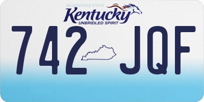 KY license plate 742JQF