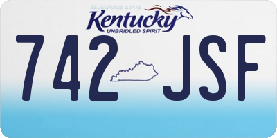 KY license plate 742JSF