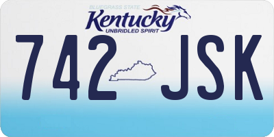 KY license plate 742JSK
