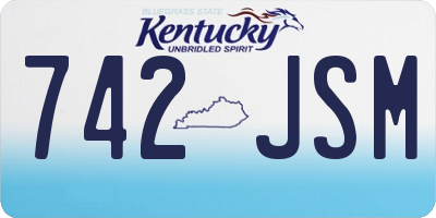 KY license plate 742JSM