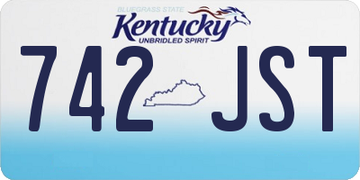 KY license plate 742JST
