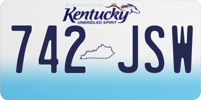 KY license plate 742JSW