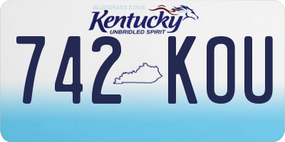 KY license plate 742KOU