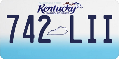 KY license plate 742LII