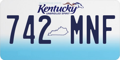 KY license plate 742MNF