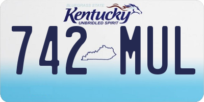 KY license plate 742MUL