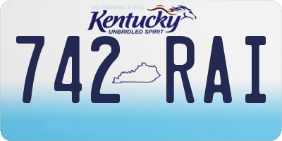 KY license plate 742RAI