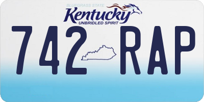 KY license plate 742RAP