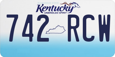 KY license plate 742RCW