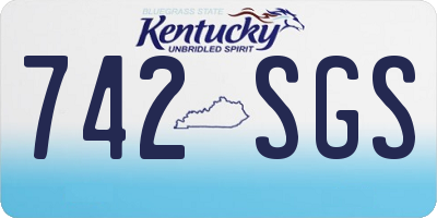 KY license plate 742SGS