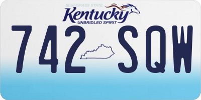 KY license plate 742SQW