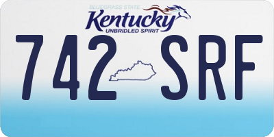 KY license plate 742SRF