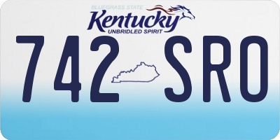 KY license plate 742SRO