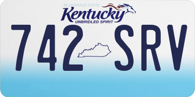 KY license plate 742SRV