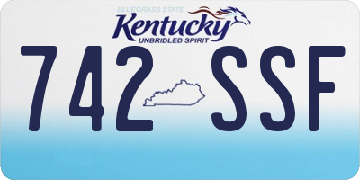 KY license plate 742SSF
