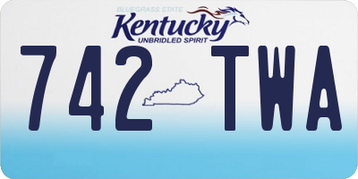 KY license plate 742TWA