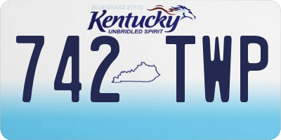 KY license plate 742TWP