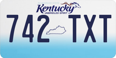 KY license plate 742TXT