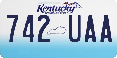 KY license plate 742UAA